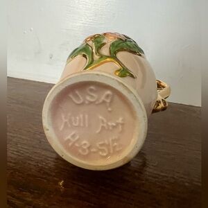 Ceramic Vase with Floral Design - Pink and Green